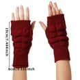 thumbnail image 1 of Penkiiy Arm Warmers Fingerless Gloves For Women Women Girl Knitted Arm Fingerless Keep Warm Winter Gloves Soft Warm Mitten Wine Gloves, 1 of 3