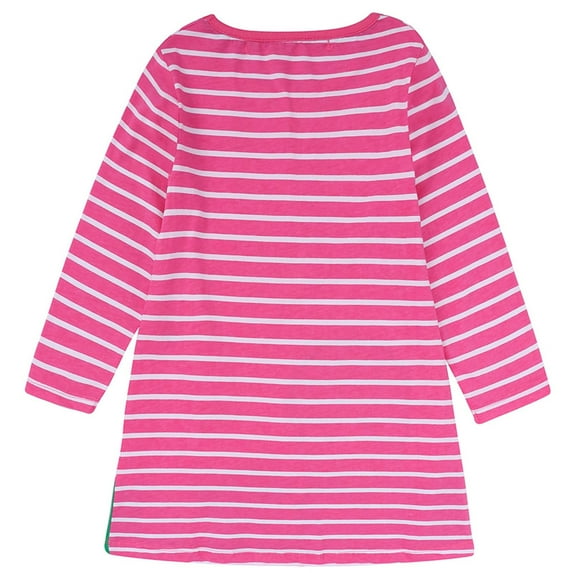 Penkiiy Autumn Children's Girl's Clothing Tshirt Long Sleeve Striped Embroidered Dress Toddler Girls Clothes 2 Years Hot On Clearance