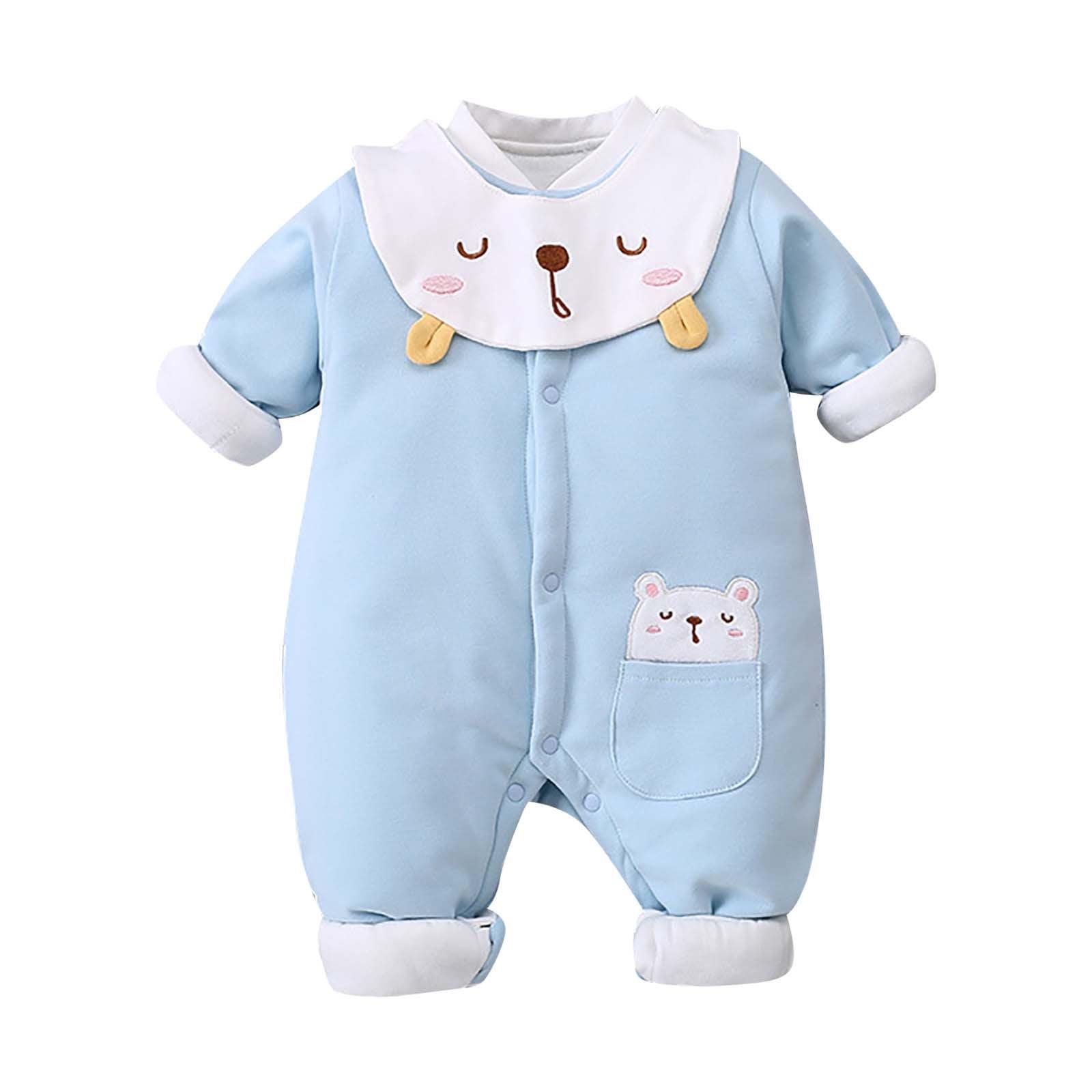 Penkiiy Autumn Winter Baby Boys Girls Plus Cotton Thermal Romper