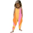 thumbnail image 1 of Penkiiy Baby Backless Strap Slouch Jumpsuit for Toddler Girls Cute Harem Halter Romper Pants with Pockets 5-6 Years Multicolor, 1 of 5