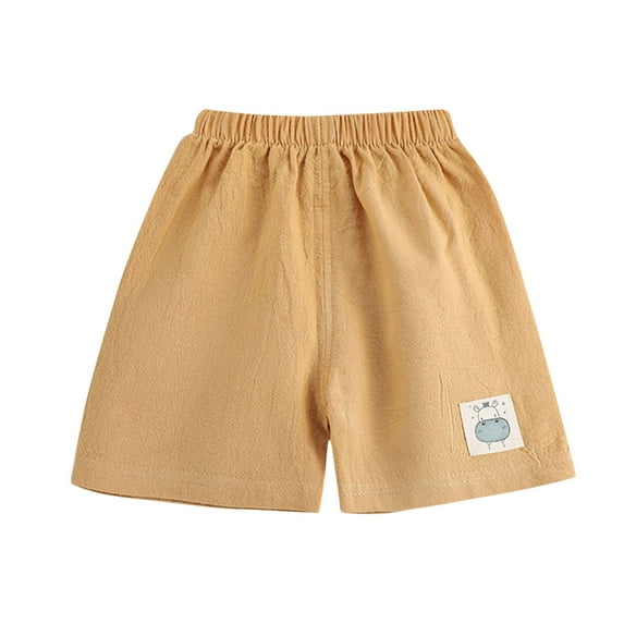 Penkiiy Baby Boy Shorts Casual Solid Shorts Bottoms Pants Elastic Waist Jogger Trousers Toddler Summer Shorts Yellow for 2-3 Years
