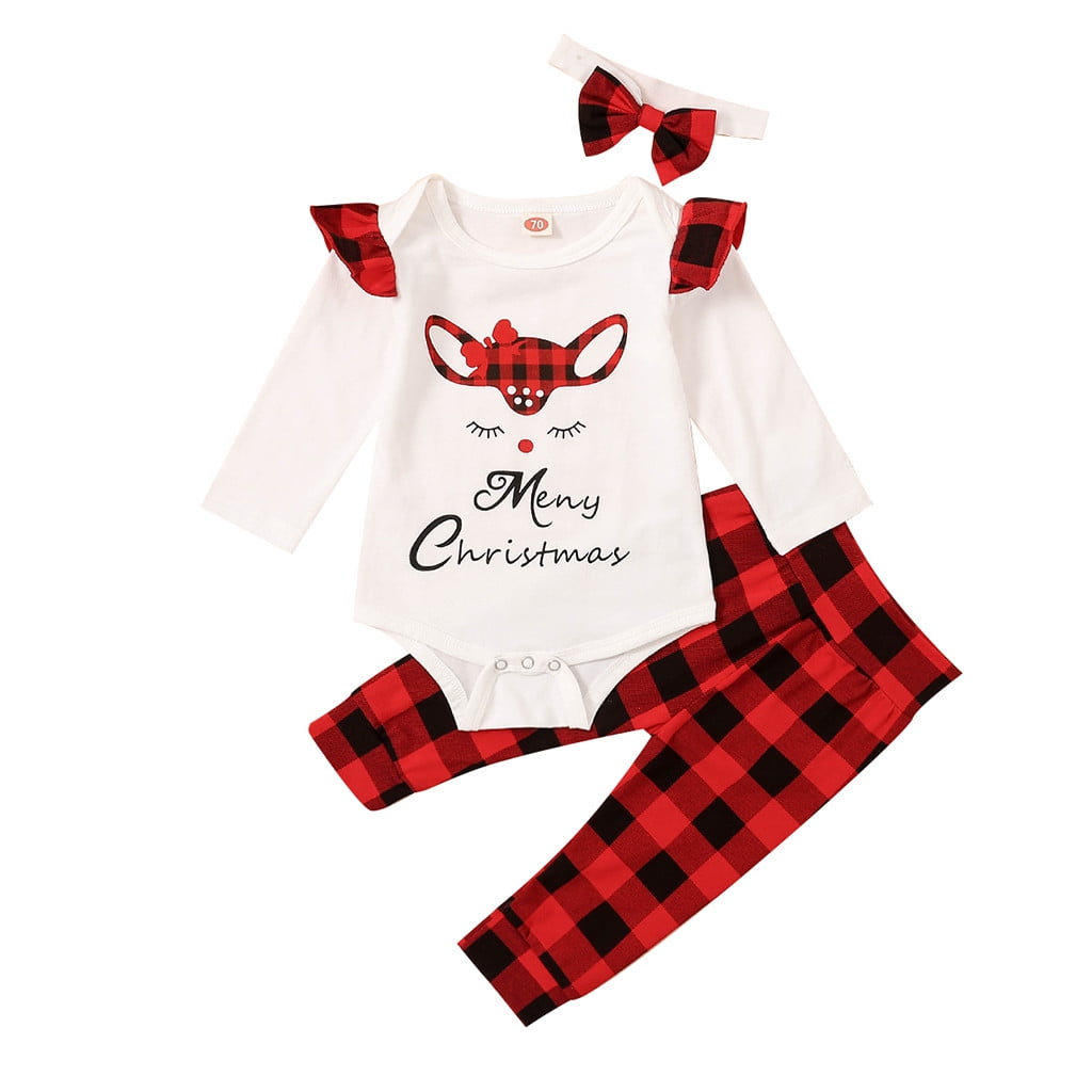 Penkiiy Baby Boy Winter Clothes Infant Baby Girls Boys Christmas Letter