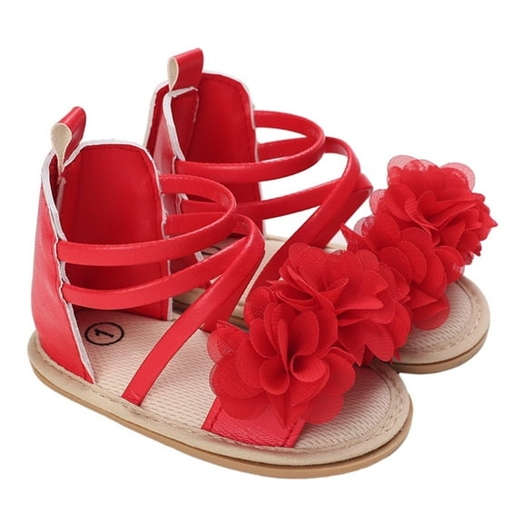 Penkiiy Baby Girls Boys Bowknot Sandals Premium Soft Anti-Slip Rubber Sole Infant Summer Outdoor Shoes Toddler First Walkers Red for 9-12 Months
