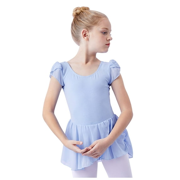 Penkiiy Baby Girls Children's Dance Leotard Clothes Summer Flying Sleeve Training Clothes One-piece Gym Suit Toddler Girls Clothes 3-4 Years Blue On Clearance