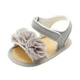 thumbnail image 1 of Penkiiy Baby Girls Shoes Non-Slip Rubber Sole High-Top Infant First Walking Shoes Toddler Crib Shoes Newborn Loafers Flats Summer Shoes for Toddlers for6-9 Months Gray On Sale, 1 of 7