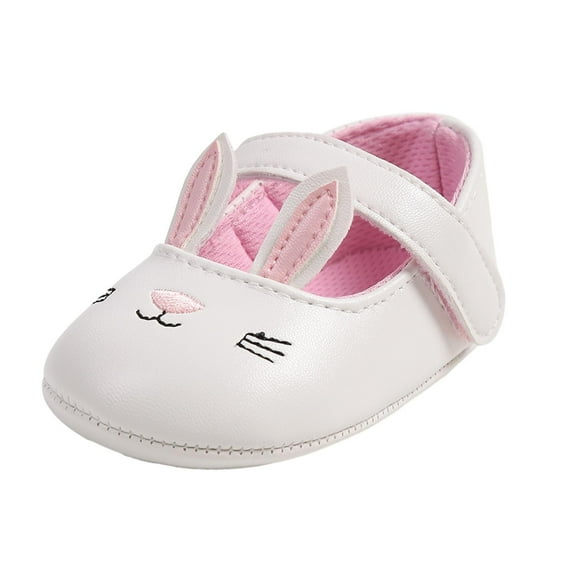 Penkiiy Baby Girls Soft Sole Shoes Infant Mary Jane Flats Bowknot Princess Wedding Dress Shoes Toddler Non-Slip Prewalker White for 6-9 Months