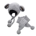 thumbnail image 1 of Penkiiy Baby Hats Baby Winter Hat 2PCS Toddler Baby Girls Boys Winter Warm Knitted Cap+Scarf Keep Warm Set Gray Hat for One Size, 1 of 8