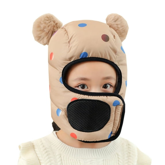 Penkiiy Baby Hats Baby Winter Hat Children Windproof & Warm & Ear Protection & Face Protection Hat Khaki Hat for One Size