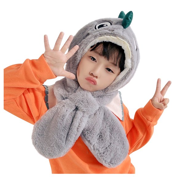 Penkiiy Baby Hats Baby Winter Hat Kids Girls&Boys Cute Thick Hat Protectors Warm Plush Hat Antlers Cap Gray Hat for One Size
