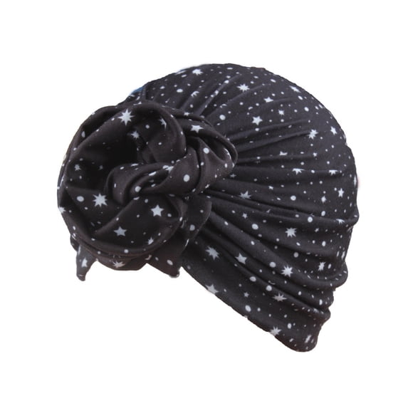 Penkiiy Baby Hats Baby Winter Hat Newborn Baby Hat Cap Beanie Print Headband Hair Accessories Black Hat for One Size
