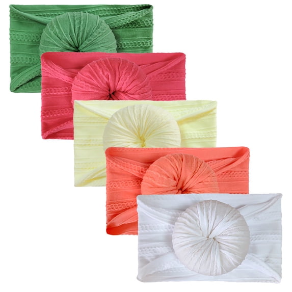 Penkiiy Baby Hats Baby Winter Hat Newborn Baby Knotted Hat Beanie Headband Hair Accessories 5PCS G Hat for One Size