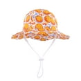 thumbnail image 1 of Penkiiy Baby Hats Bucket Hat Summer Kids Colorful Fruit Print Sun Protection Hat Fisherman Hat With Hat Rope Orange Hat for 2-4 Years, 1 of 6