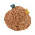 thumbnail image 1 of Penkiiy Baby Hats Bucket Hat Toddler Baby Girls And Boys Summer Woven Hat Sun Protection Sun Hat Brown Hat for 3-6 Years, 1 of 3