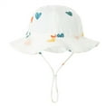 thumbnail image 1 of Penkiiy Baby Hats Bucket Hat Toddler Baby Summer Sun Protection Fashion Print Outdoor Sun-hat Cute Sunscreen Hat Cap White Hat for 3-12 Months, 1 of 4