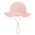 thumbnail image 1 of Penkiiy Baby Hats Bucket Hat Toddler Baby Summer Sun Protection Fashion Solid Color Outdoor Sun-hat Cute Sunscreen Hat Cap Pink Hat for 3-12 Months, 1 of 4