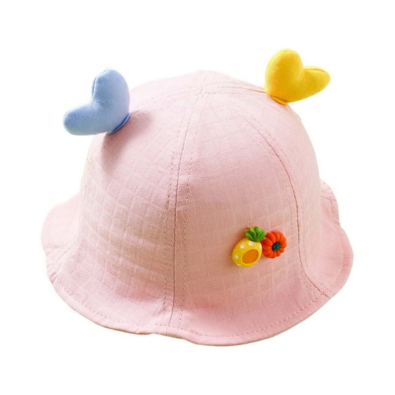 Penkiiy Baby Hats Sun Hat Summer Baby Outdoor Sunshade Sun Hat Fisherman Hat Basin Hat With Hat Rope Pink Hat for One Size