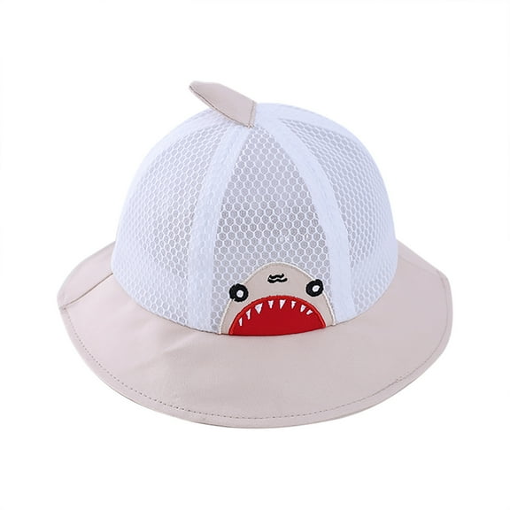 Penkiiy Baby Hats Sun Hat Summer Baby Sun Hat Kids Breathable Cute Children Bucket Net Cap Gray Hat for 1.5-3 Years
