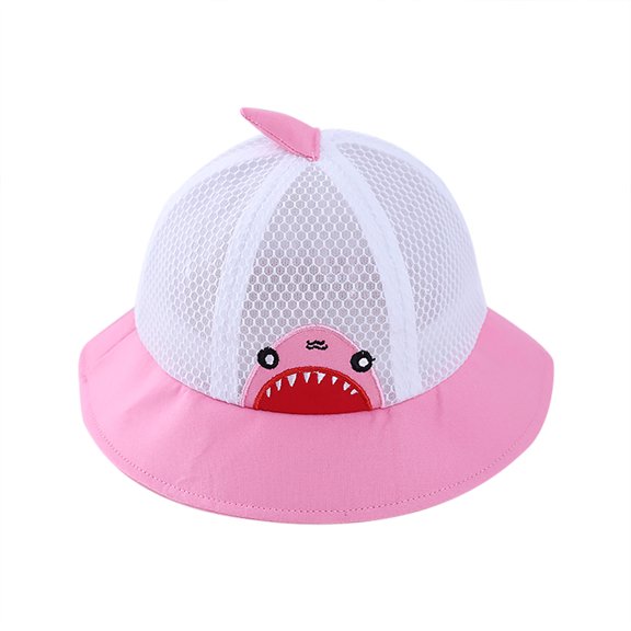 Penkiiy Baby Hats Sun Hat Summer Baby Sun Hat Kids Breathable Cute Children Bucket Net Cap Pink Hat for 1.5-3 Years