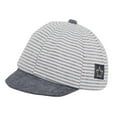 thumbnail image 1 of Penkiiy Baby Hats Sun Hat Toddler Baby Girl Boy Cute Letter Soft Eaves Baseball Cap Sun Beret Hat Striped Gray Hat for Free Size, 1 of 5
