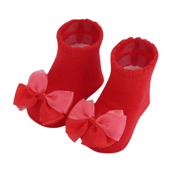 Penkiiy Baby Printed Walking Shoes Socks Soft Learning Walking Socks 12-18 Months Red