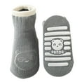 thumbnail image 1 of Penkiiy Baby Socks Infants Toddlers Floor Kids Boys Girls Baby Non Slip Soles Grip Cute Walking Gray Kids Socks for 1-3 Years, 1 of 3