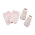 thumbnail image 1 of Penkiiy Baby Socks Toddler Boys Girls Solid Color Breathable Kids Dispensing Non-slip Indoor Crawl Knee Pads Suit Purple Kids Socks for 1-3 Years, 1 of 5