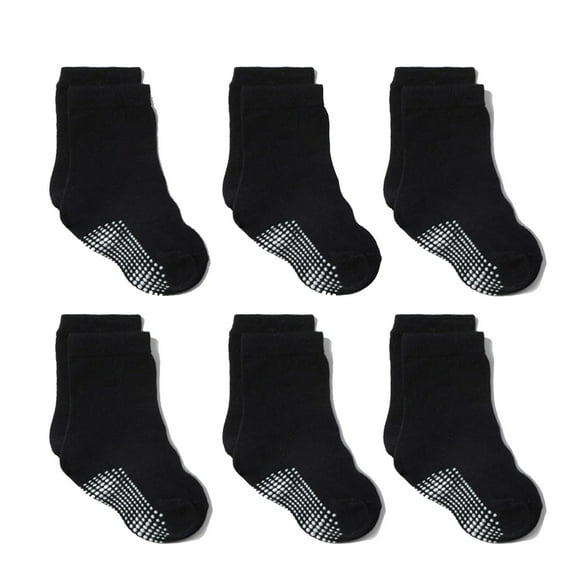Penkiiy Baby Socks Toddler Kids baby Boys Girls Anti-Slip Knitted Warm Socks Room Socks 6pc B Kids Socks for 5-7 Years