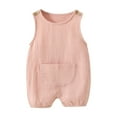 thumbnail image 1 of Penkiiy Baby Spring New Onesie Newborn Climbing Clothes Short Sleeve Thin Ha Clothes Bag Fart Clothes 0-3 Months Pink, 1 of 3