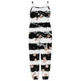 thumbnail image 1 of Penkiiy Baby Toddler Girl Stripe Printed Strap Jumpsuit One-piece Romper with Pockets 2-3 Years Black, 1 of 5
