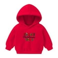 thumbnail image 1 of Penkiiy Baby Toddler Kids Boy Girl Solid Christmas Prints Casual Pocket Hoodie Sweatershirt Pullover Red Clearance for 2-3 Years, 1 of 8