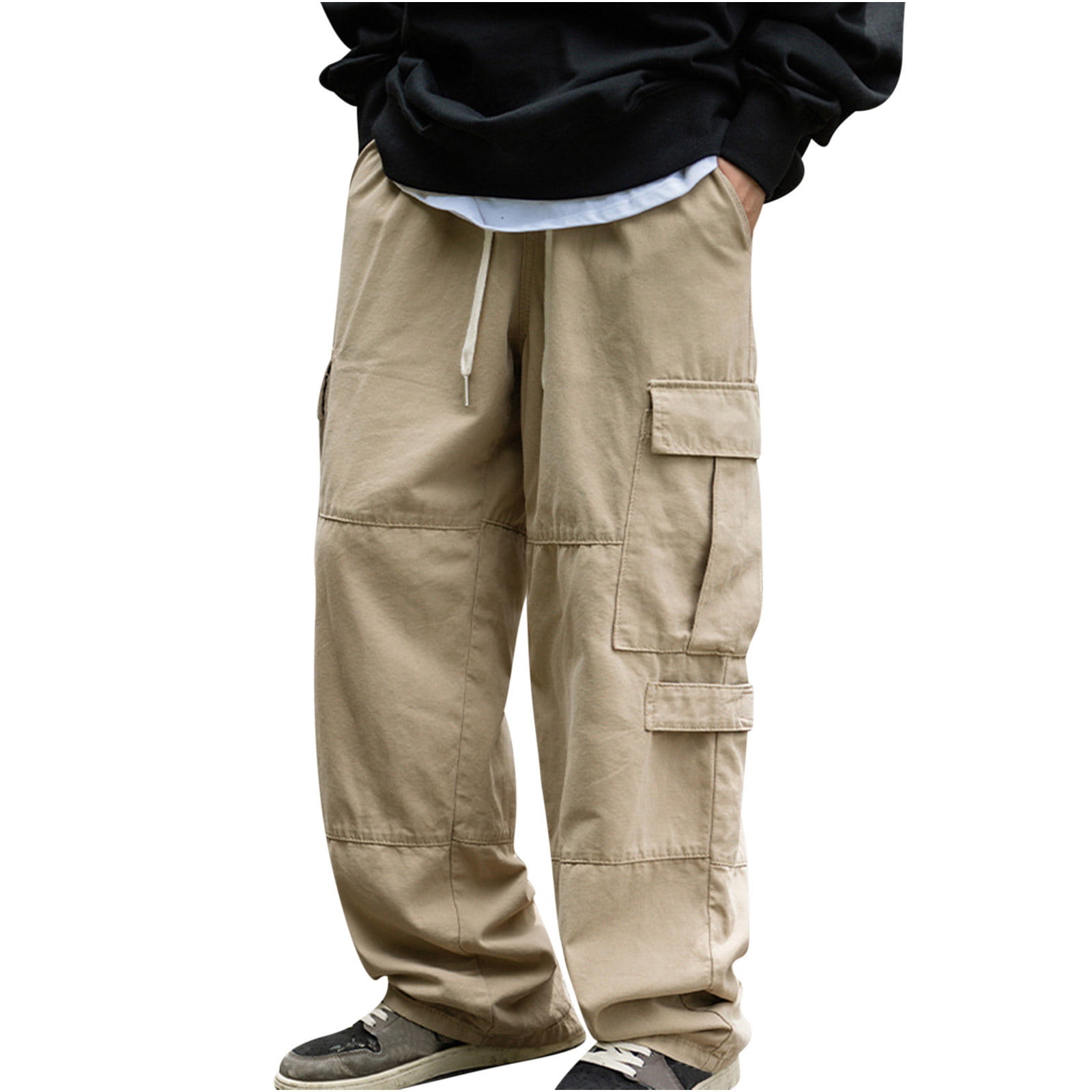 Penkiiy Baggy Cargo Joggers for Men Y2k Gothic Streetwear Penkiiy Baggy Cargo Joggers for Men Y2k Gothic Streetwear