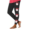 thumbnail image 1 of Penkiiy Baseball Leggings for Women High Waist Yoga Pants Tummy Control Printed Workout Leggings Plus Size Gym Outfits Running Pants XL Black, 1 of 4