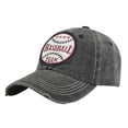 thumbnail image 1 of Penkiiy Baseball Team Softball Embroidered Hat for Men Women,Vintage Washed Cotton Adjustable Embroidered Sport Baseball Cap Black, 1 of 3
