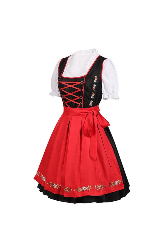 Bavarian Dirndl Dress Set For Oktoberfest Dirndl Comfy Maid Uniform Traditional Women German Festival Waitress With Apron And Blouse