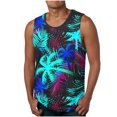thumbnail image 1 of Penkiiy Beach Tank Top for Men Sunset Coconut Print Summer T Shirt Casual Crewneck Vest Sleeveless Stylish Tank Tops Blouse 2XL Dark Blue, 1 of 4