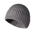 thumbnail image 1 of Penkiiy Beanie Hats Knit Cuff Beanie Roll-Up Edge Skull Cap Fisherman Beanie for Men Women Gray, 1 of 3