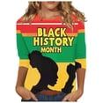 thumbnail image 1 of Penkiiy Black History Shirts for Women 3/4 Sleeve Black History Month Tshirt Loose Tops M Multicolor, 1 of 5