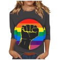 thumbnail image 1 of Penkiiy Black History Shirts for Women 3/4 Sleeve Black History Month Tshirt Loose Tops S Multicolor, 1 of 5