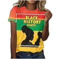 thumbnail image 1 of Penkiiy Black History Shirts for Women Short Sleeve Black History Month Tshirt Loose Tops 3XL Multicolor, 1 of 5