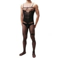 thumbnail image 1 of Penkiiy Body Stockings Crotchless Men's One-piece Stockings Buttocks Wrapped Perspective Suspender Stockings Sexy And Funny Underwear Stockings Black Tights, 1 of 6