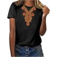 thumbnail image 1 of Penkiiy Boho Embroidered Short Sleeve Tunics Shirts for Women Mexican Peasant Blouses Ethnic Bohemian Floral Tunic Tops,Vintage Floral Tunic Shirts, Flowers Embroidery Blouses M Black, 1 of 6