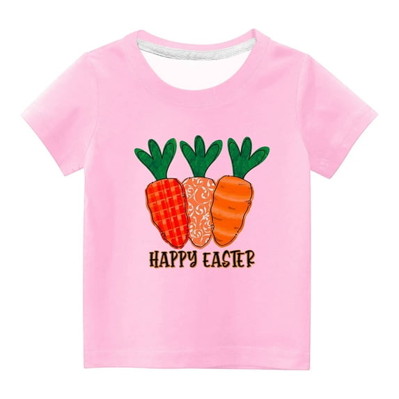 Penkiiy Boys Girls Easter Shirts Tshirt Short Sleeve Top Funny Graphic Tshirts 9 Years Pink