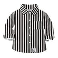 thumbnail image 1 of Penkiiy Boys Girls Stripe Flannel Shirts Jacket Toddler Long Sleeve Button Down Kids Fall Outwear Clothes Tops 7 Years Black, 1 of 7