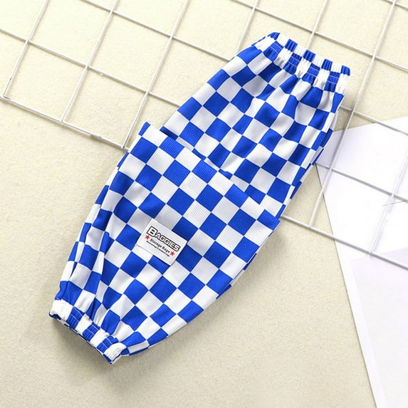 Penkiiy Boys Girls Summer Plaid Pants - Bug-Resistant Lightweight & Breathable