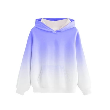 Penkiiy Boys Girls Zip Up Gradient Hoodies Teen Fleece Full-Zip Sweatshirts Jacket Casual Fall Hoodie with Pocket 5 Years Blue
