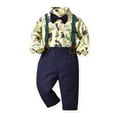 thumbnail image 1 of Penkiiy Boys Spring Long Sleeve Shirts&Strap Pants Suit Outfit For Baby Toldders Printing Shirts, Photography Performance Set Boys Sorts Sets Size 4 Years Yellow 2023 Summer Deal, 1 of 9