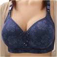 thumbnail image 1 of Penkiiy Bras for Women No Underwire Full Support Seamless Wireless Breathable Everyday Bras Plus Size Push up Bra Blue, 1 of 6
