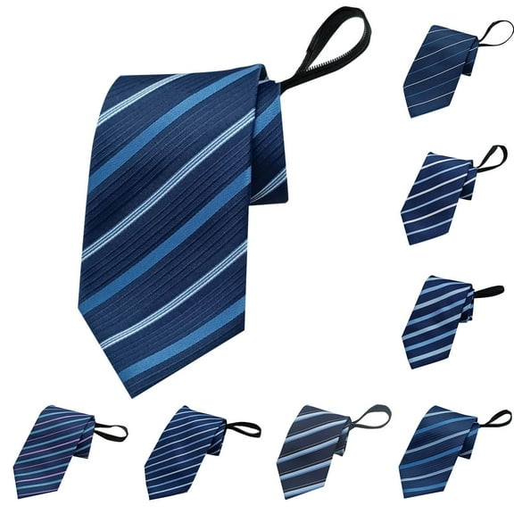 Penkiiy Business Ties for Men Pretied ,Mens Ties Adjustable Zipper Neck Tie 3.15" Men's Neckties for Wedding Party Business Graduation Navy
