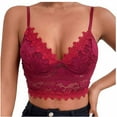 thumbnail image 1 of Penkiiy Camisole for Women Fashion Women's Lace Beauty Back Solid Strap Wrap Hollow Out Bra Underwear Vest Sling Wine Bras, 1 of 9