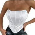 thumbnail image 1 of Penkiiy Camisole for Women Women's Fashion Solid Slim Backless Tanks Top Short Breast Wrap Vest White Bras, 1 of 7